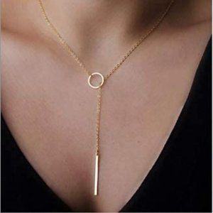 Dainty Open Circle Pendant Gold Choker Necklace